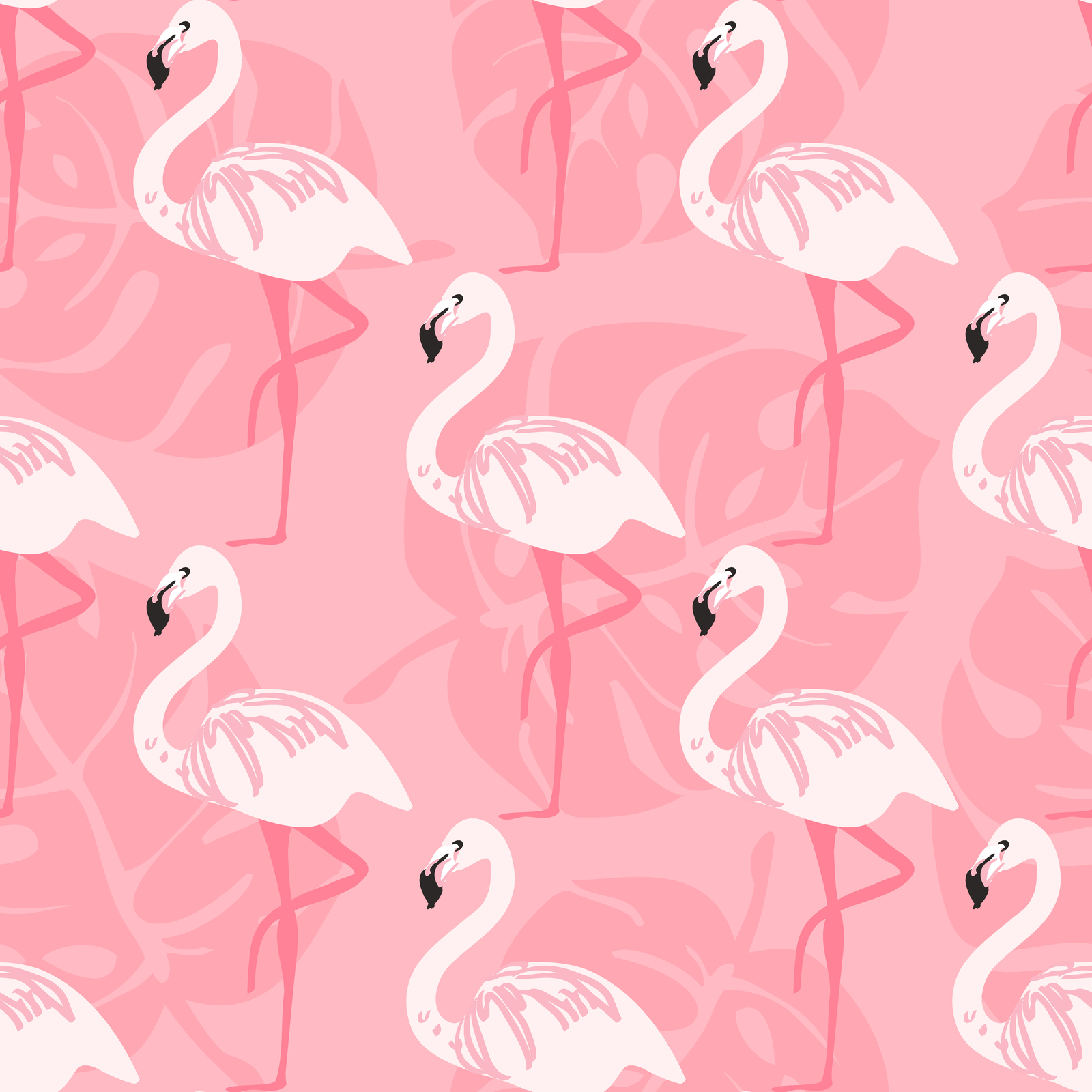 Minky Print, Pink Flamingo