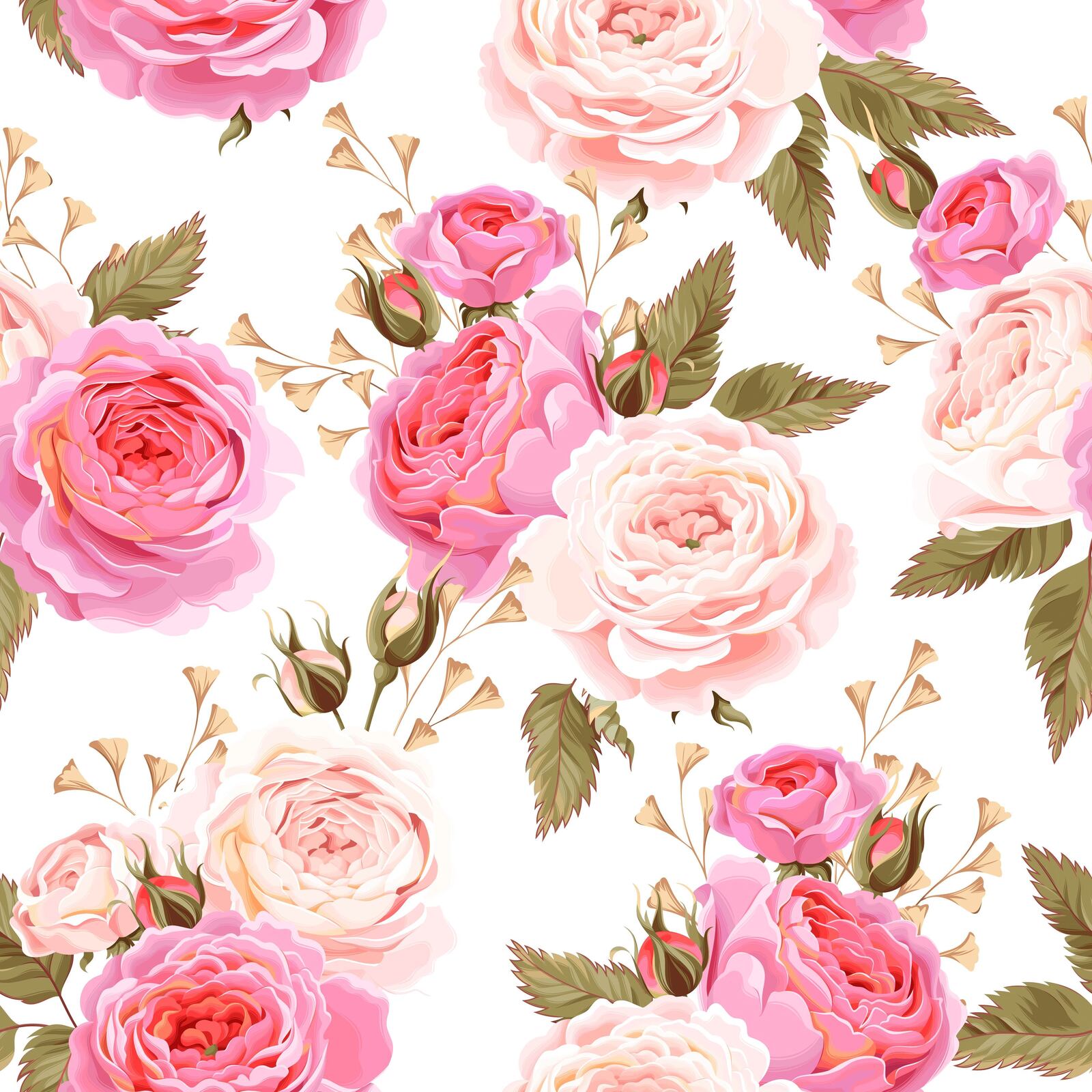 Pink Floral Vintage Minky Print