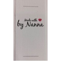 ***NEW***Tag, White, black printed wording made with red heart symbol by Nanna
