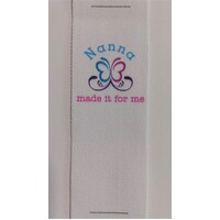 ***NEW***Tag, White, Pink and Blue printed wording Nanna made it for me, butterfly