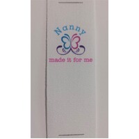 ***NEW***Tag, White, Pink and Blue printed wording Nanny made it for me, butterfly