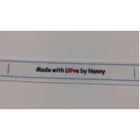 ***NEW***Tag, White, black printed wording made with Love by Nanny
