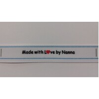***NEW***Tag, White, black printed wording made with Love by Nanna
