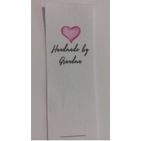 ***NEW***Tag, White, black printed wording ❤Handmade by Grandma