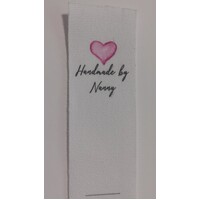 ***NEW***Tag, White, black printed wording ❤Handmade by Nanny