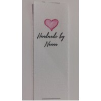***NEW***Tag, White, black printed wording ❤Handmade by Nanna