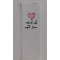 ***NEW***Tag, White, black printed wording ❤Handmade with Love