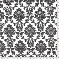 Print Black Lace on White  (One meter)