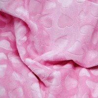 Light Pink Hearts Embossed Minky (half metre)
