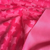 Embossed Hot Pink Star Minky (One meter)