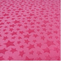 Star Embossed Hot Pink Minky