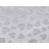 Embossed Light Grey Heart Minky (One meter)