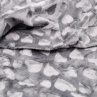 Heart Embossed Dark Grey Minky**NEW STOCK