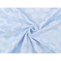 Heart Embossed Light Blue Minky****PRICE REDUCED