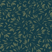 A- Scattered Eucalyptus Leaves, dark Green background- One metre