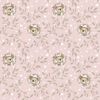 D- Koalas, Eucalyptus Branches, white Hearts, pink background- One metre