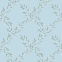 B- Eucalyptus pattern on blue background- One metre