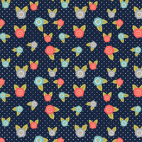 B- Floral with navy background- One metre