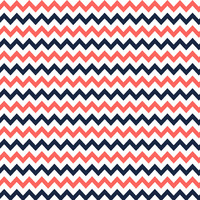 H- Navy Coral White Zigzag pattern- One metre