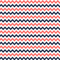H- Navy Coral White Zigzag pattern- One metre