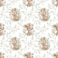 G- Kangaroo and Joey pattern on white background- One metre