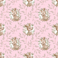 B- Kangaroo and Joey pattern on pink background- One metre