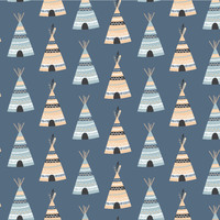 A- Teepees on Dark blue Background (One metre)