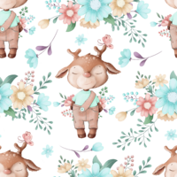 D- Cute Boy Deer, white background
