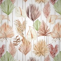 Boho Floral and Leaves (one metre)