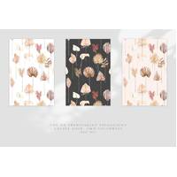 Boho Floral and Leaves Dark background (one metre)