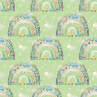 B- Rainbows, Stars and Cars GREEN  (One metre)