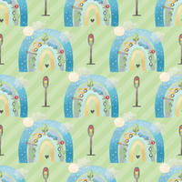 D- Rainbows, Cars GREEN STRIPE  (One metre)