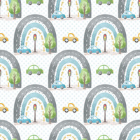 E- Rainbows, Cars WHITE  (One metre)