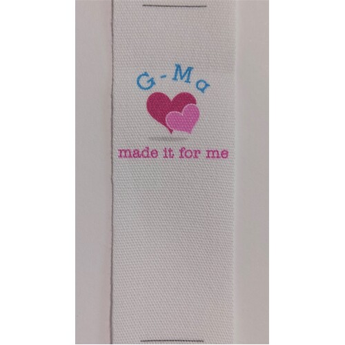 ***NEW***Tag, White, Pink and Blue printed wording G-Ma made it for me, pink hearts