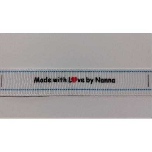 ***NEW***Tag, White, black printed wording made with Love by Nanna