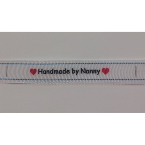 ***NEW***Tag, White, black printed wording ❤Handmade by Nanny❤