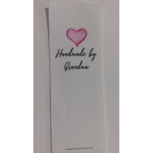 ***NEW***Tag, White, black printed wording ❤Handmade by Grandma