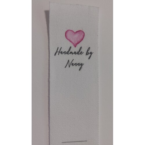 ***NEW***Tag, White, black printed wording ❤Handmade by Nanny