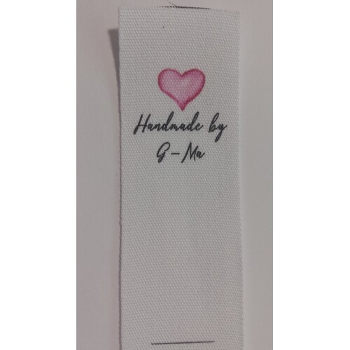 ***NEW***Tag, White, black printed wording ❤Handmade by G-Ma