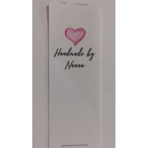 ***NEW***Tag, White, black printed wording ❤Handmade by Nanna