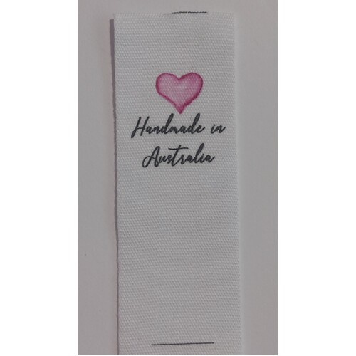 ***NEW***Tag, White, black printed wording ❤Handmade in Australia