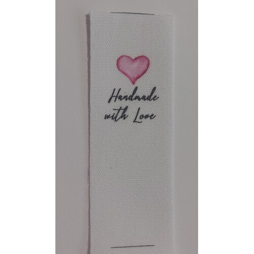 ***NEW***Tag, White, black printed wording ❤Handmade with Love