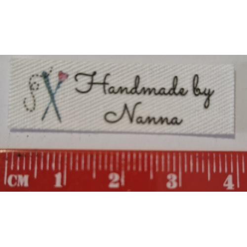 ***NEW***Tag, White, black printed wording Handmade by Nanna