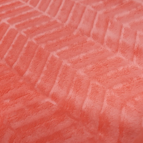 Coral Zig Zag Brushed Minky          