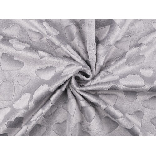 Heart Embossed Light Grey Minky****PRICE REDUCED