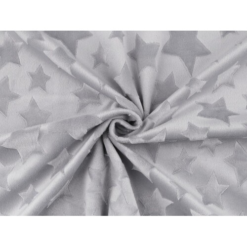 Star Embossed Light Grey Minky****PRICE REDUCED