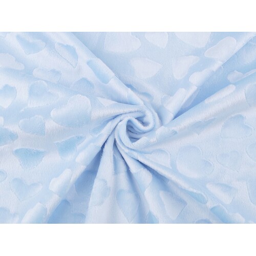 Heart Embossed Light Blue Minky****PRICE REDUCED