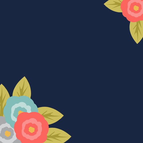 Coral Navy Floral Designs COLLECTION