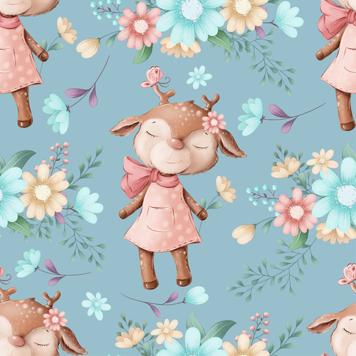 Cute Deer and Florals COLLECTION